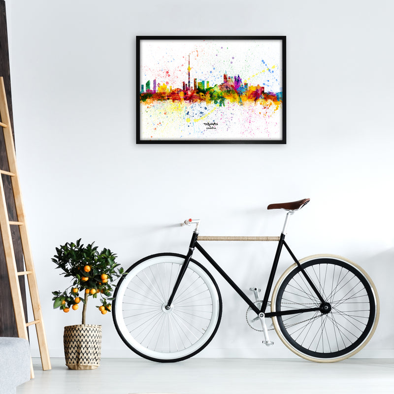 Toronto Canada Skyline Splash Art Print by Michael Tompsett A1 White Frame