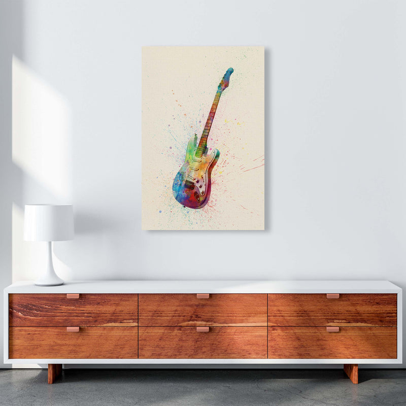 Electric Guitar Watercolour Multi-Colour  by Michael Tompsett A1 Canvas