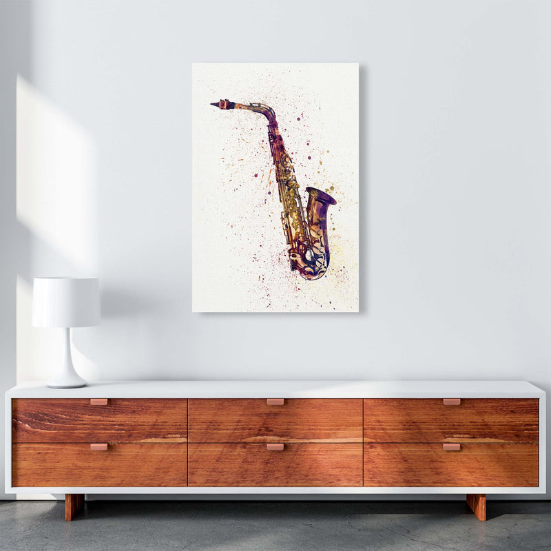 Saxophone Watercolour Print by Michael Tompsett A1 Canvas