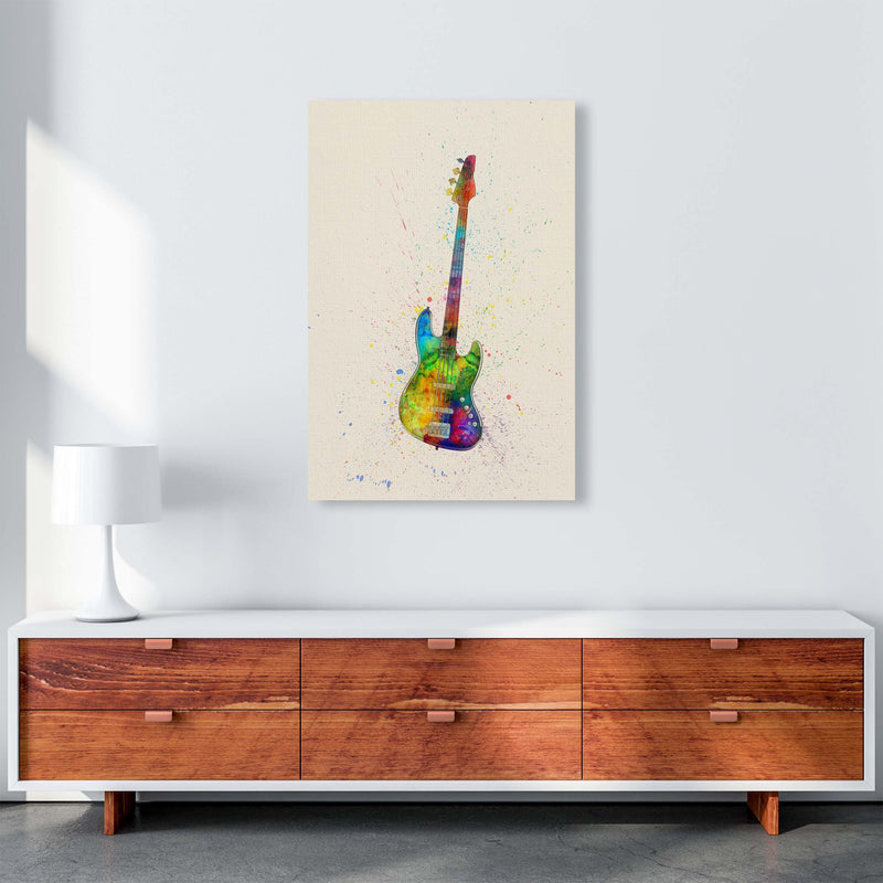 Electric Bass Guitar Watercolour Multi-Colour  by Michael Tompsett A1 Canvas