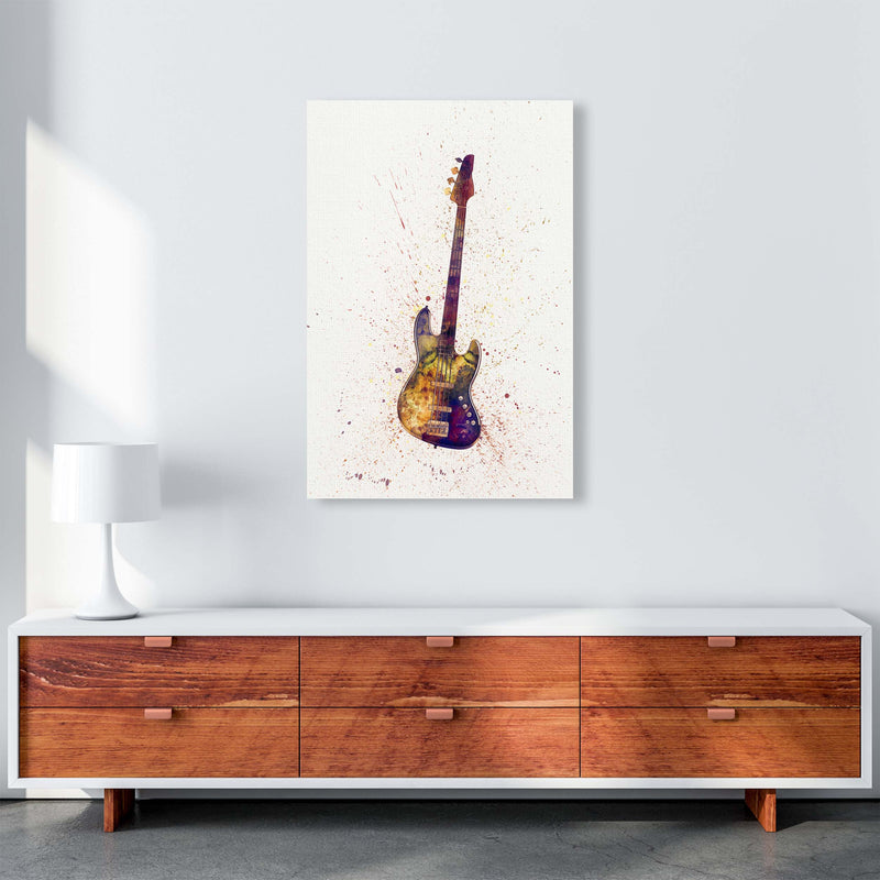Electric Bass Guitar Watercolour  by Michael Tompsett A1 Canvas