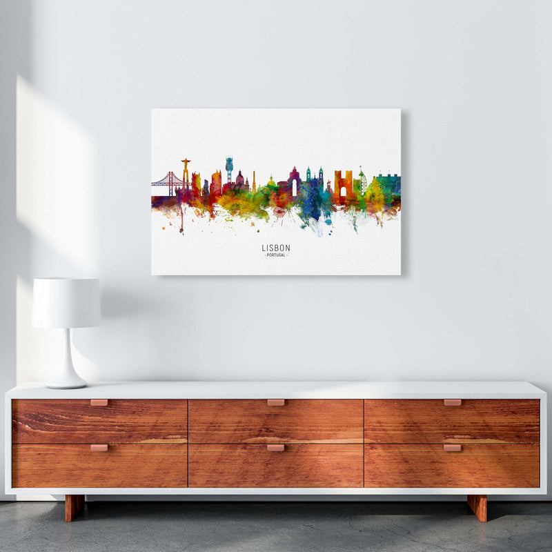 Lisbon Portugal Skyline Art Print by Michael Tompsett A1 Canvas