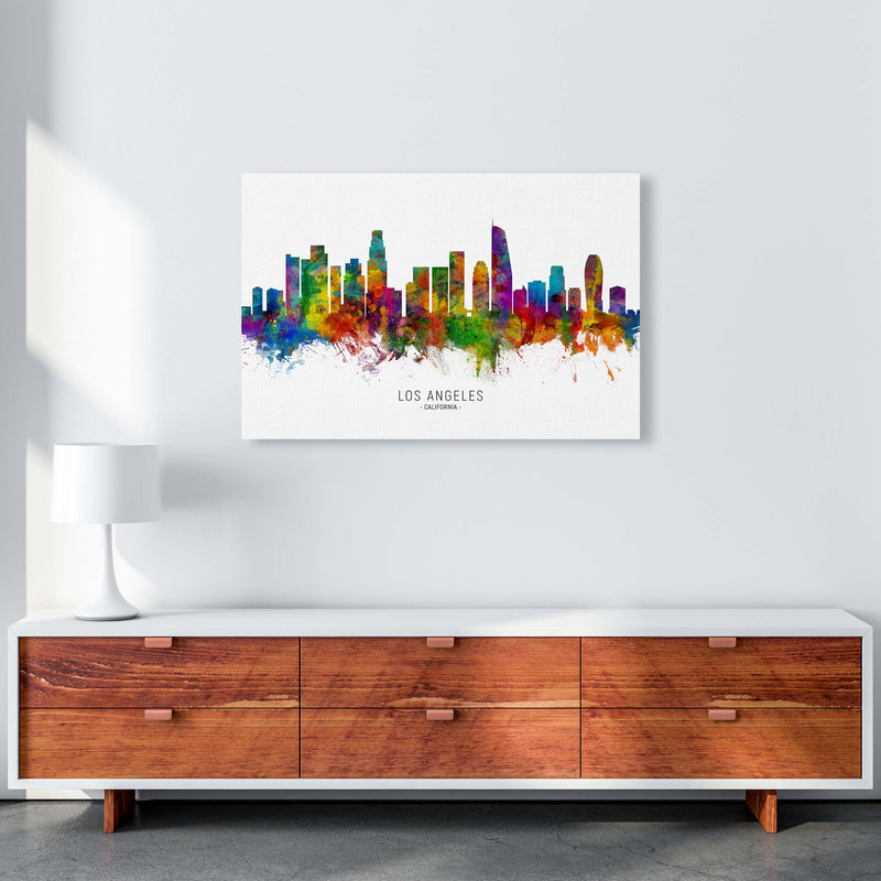 Los Angeles California Skyline Art Print by Michael Tompsett A1 Canvas