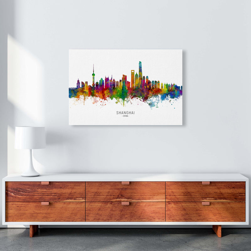 Shanghai China Skyline Art Print by Michael Tompsett A1 Canvas