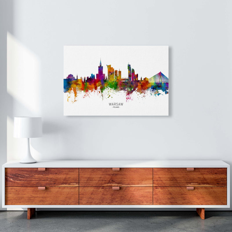 Warsaw Poland Skyline Art Print by Michael Tompsett A1 Canvas