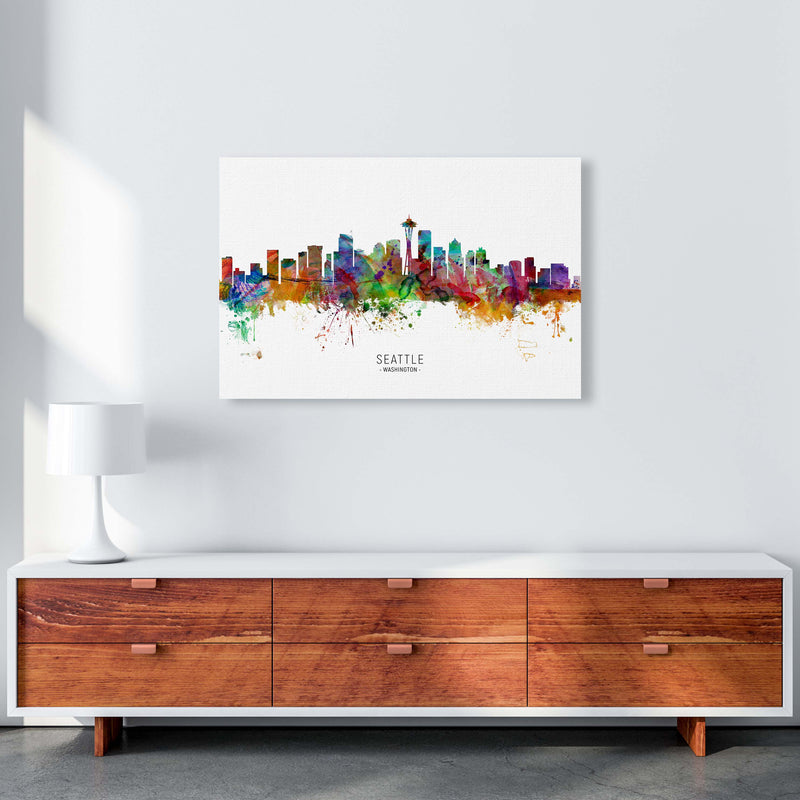 Seattle Washington Skyline Art Print by Michael Tompsett A1 Canvas