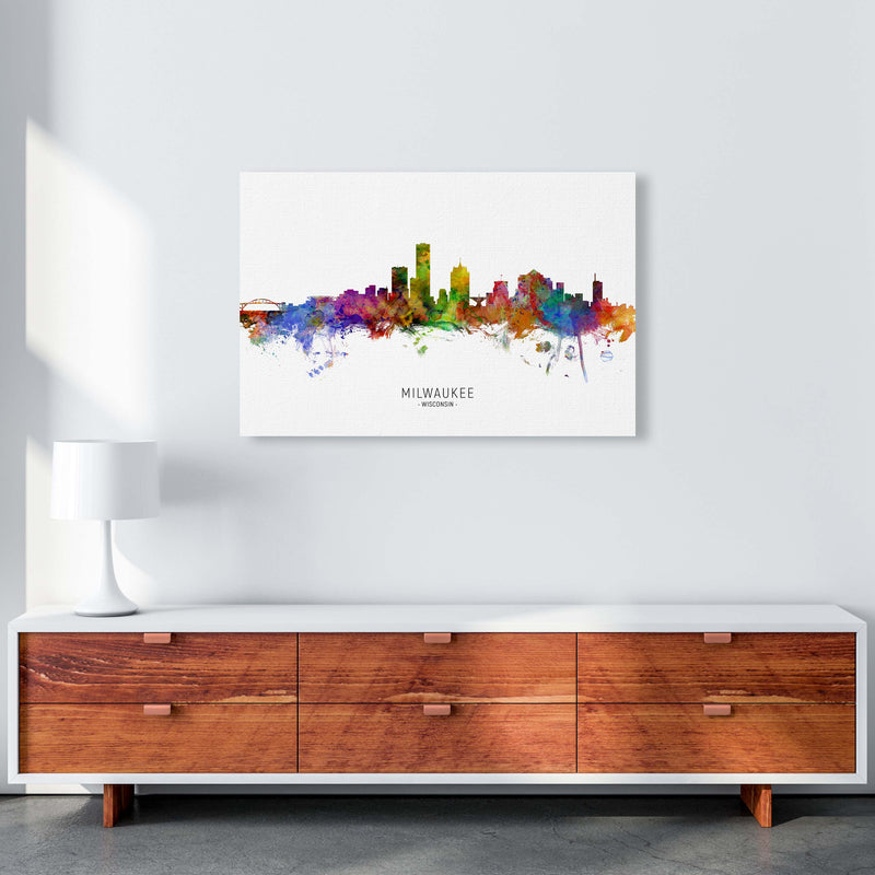 Milwaukee Wisconsin Skyline Art Print by Michael Tompsett A1 Canvas