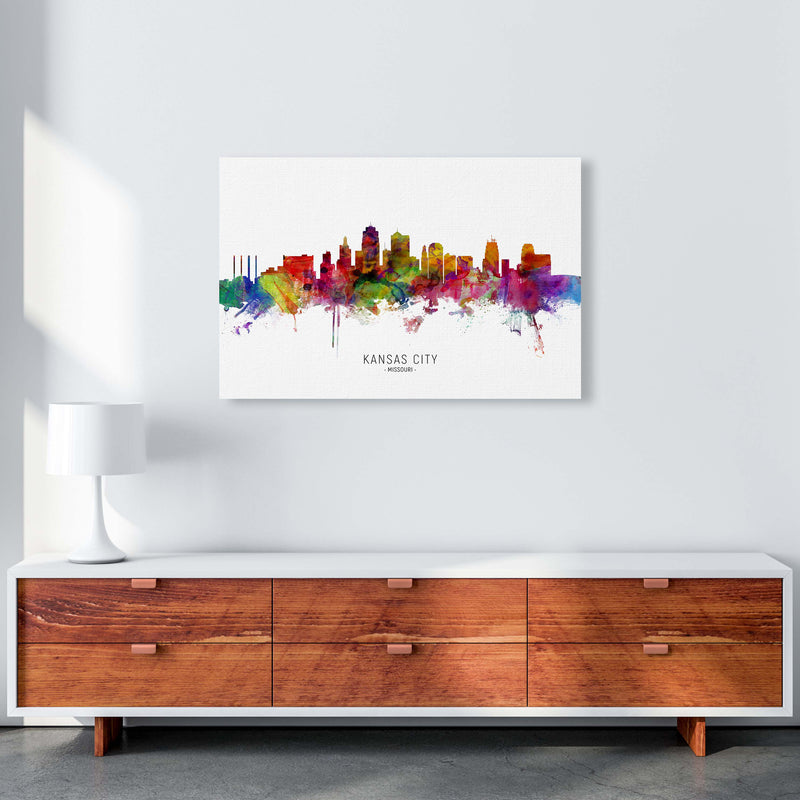 Kansas City Missouri Skyline Art Print by Michael Tompsett A1 Canvas