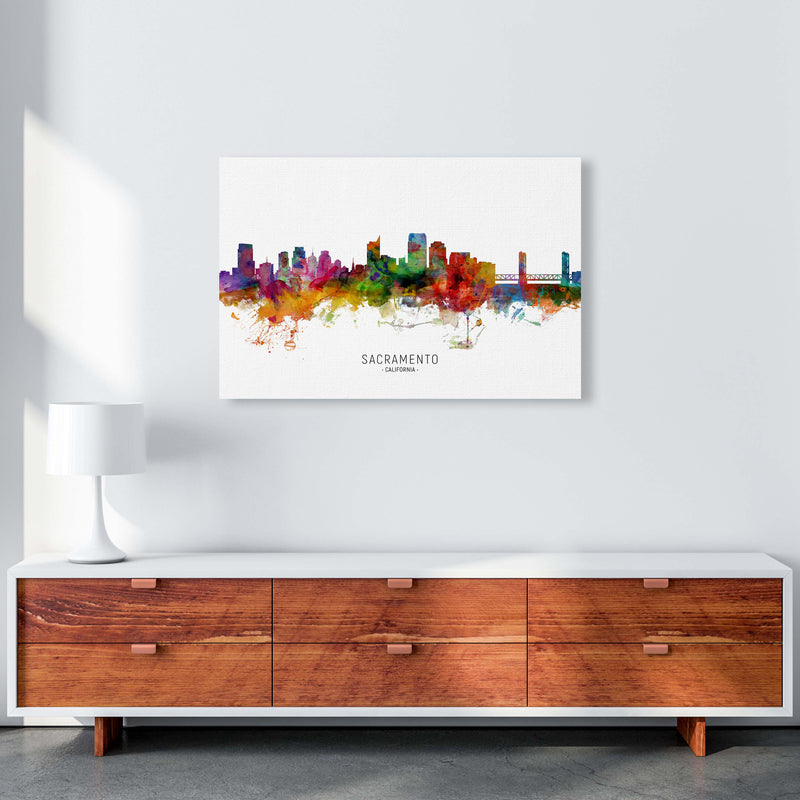 Sacramento California Skyline Art Print by Michael Tompsett A1 Canvas