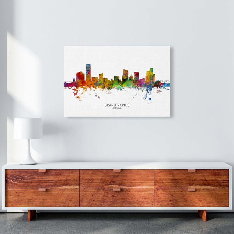 Grand Rapids Michigan Skyline Art Print by Michael Tompsett A1 Canvas