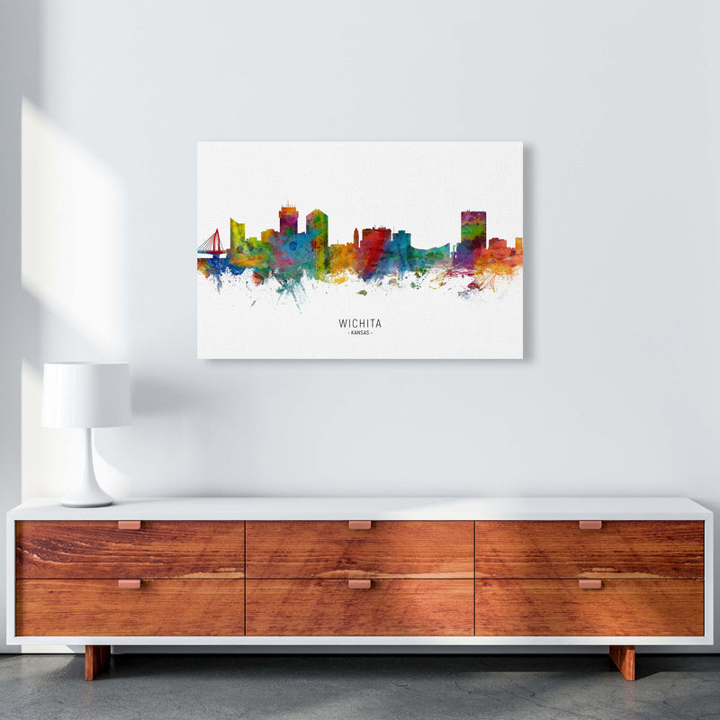 Wichita Kansas Skyline Art Print by Michael Tompsett A1 Canvas