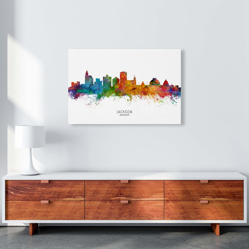 Jackson Mississippi Skyline Art Print by Michael Tompsett A1 Canvas