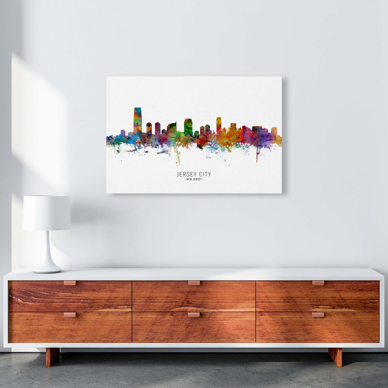 Jersey City New Jersey Skyline Art Print by Michael Tompsett A1 Canvas