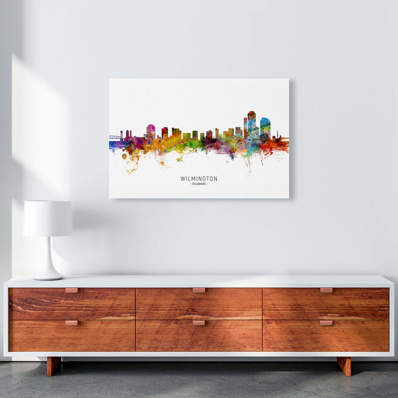 Wilmington Delaware Skyline Art Print by Michael Tompsett A1 Canvas