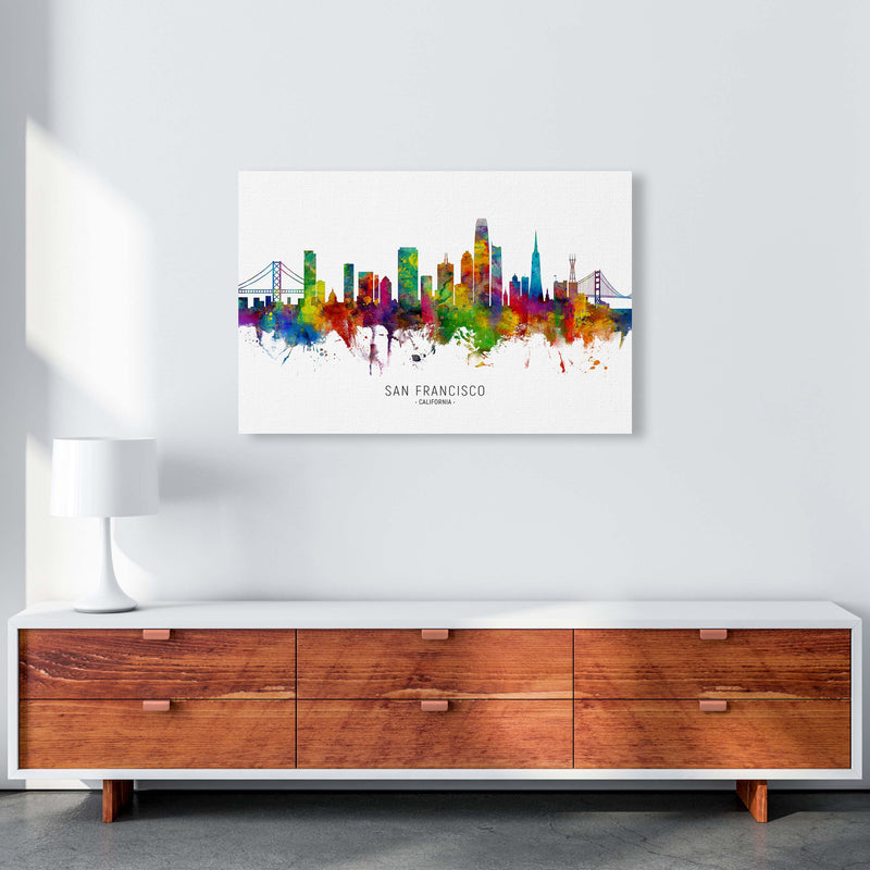 San Francisco California Skyline Print by Michael Tompsett A1 Canvas