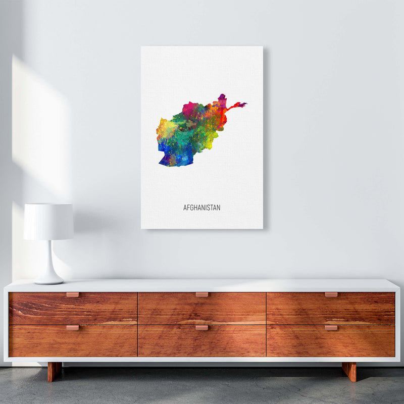 Afghanistan Watercolour Map Art Print by Michael Tompsett A1 Canvas