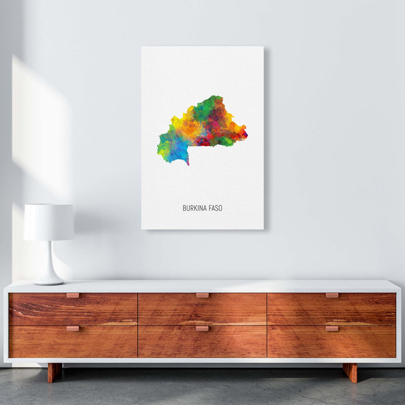 Burkina Faso Watercolour Map Art Print by Michael Tompsett A1 Canvas