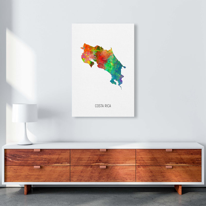 Costa Rica Watercolour Map Art Print by Michael Tompsett A1 Canvas