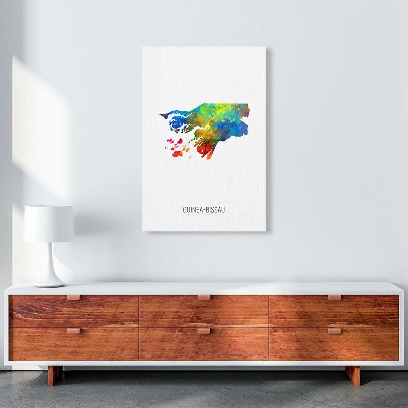 Guinea-Bissau Watercolour Map Art Print by Michael Tompsett A1 Canvas