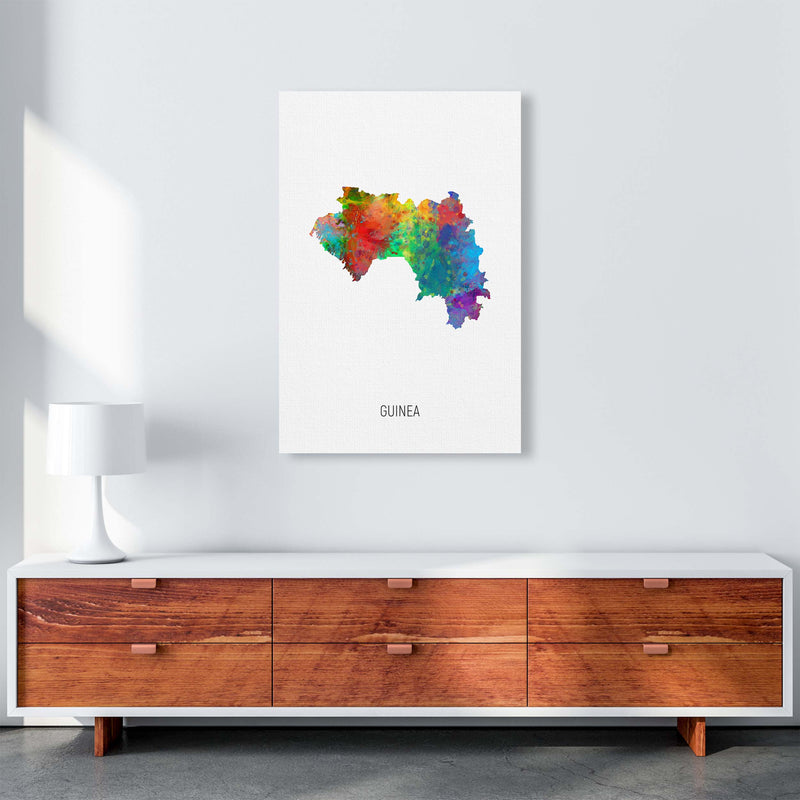 Guinea Watercolour Map Art Print by Michael Tompsett A1 Canvas