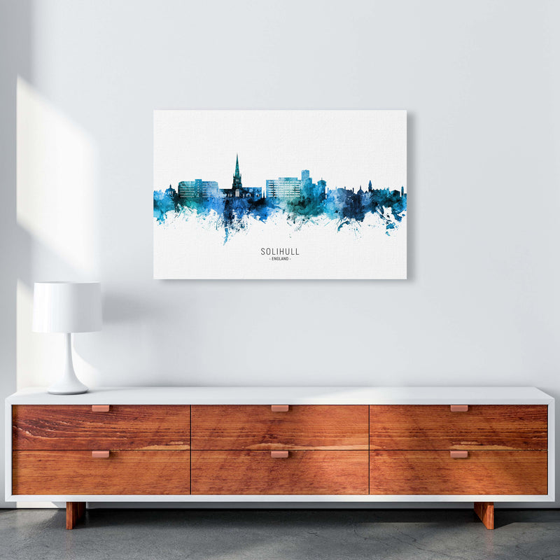 Solihull England Skyline Blue City Name  by Michael Tompsett A1 Canvas