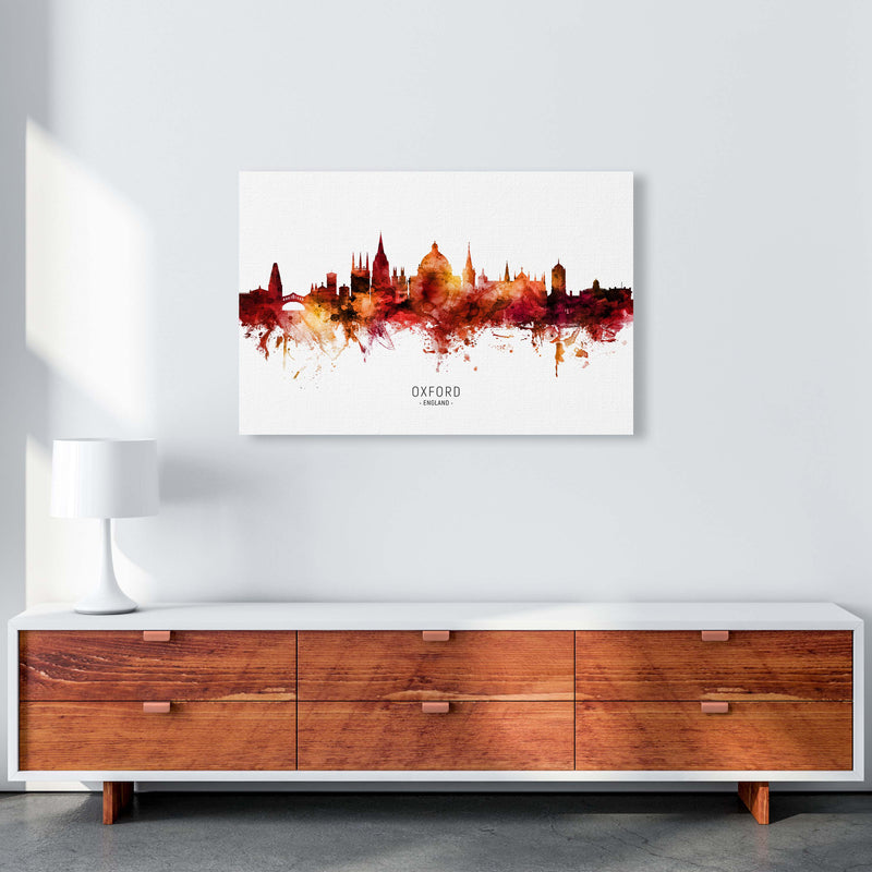 Oxford England Skyline Red City Name  by Michael Tompsett A1 Canvas