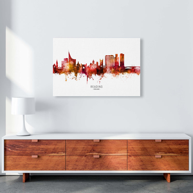 Reading England Skyline Red City Name  by Michael Tompsett A1 Canvas