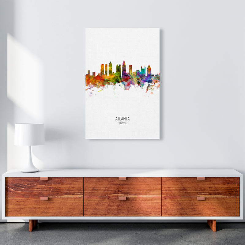 Atlanta Georgia Skyline Portrait Art Print by Michael Tompsett A1 Canvas