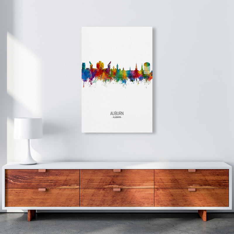 Auburn Alabama Skyline Portrait Art Print by Michael Tompsett A1 Canvas