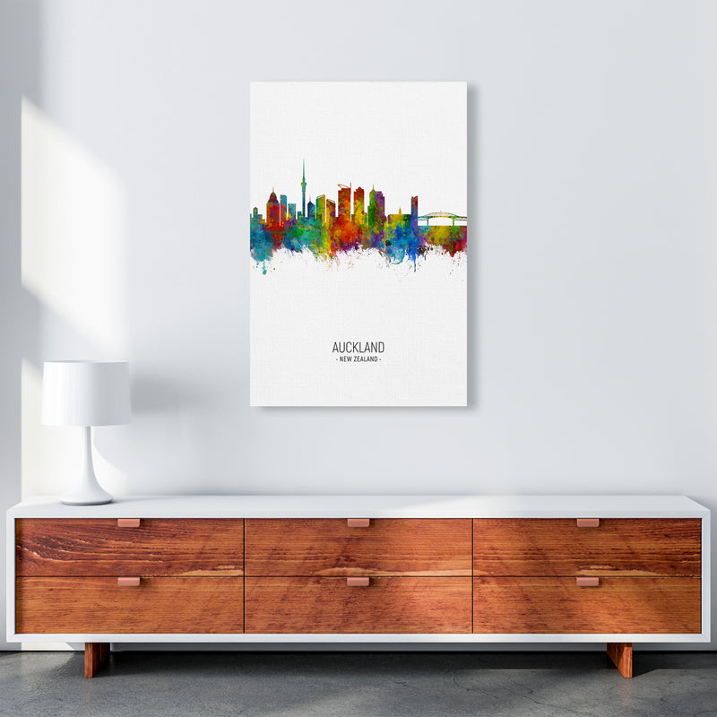 Auckland New Zealand Skyline Portrait Art Print by Michael Tompsett A1 Canvas