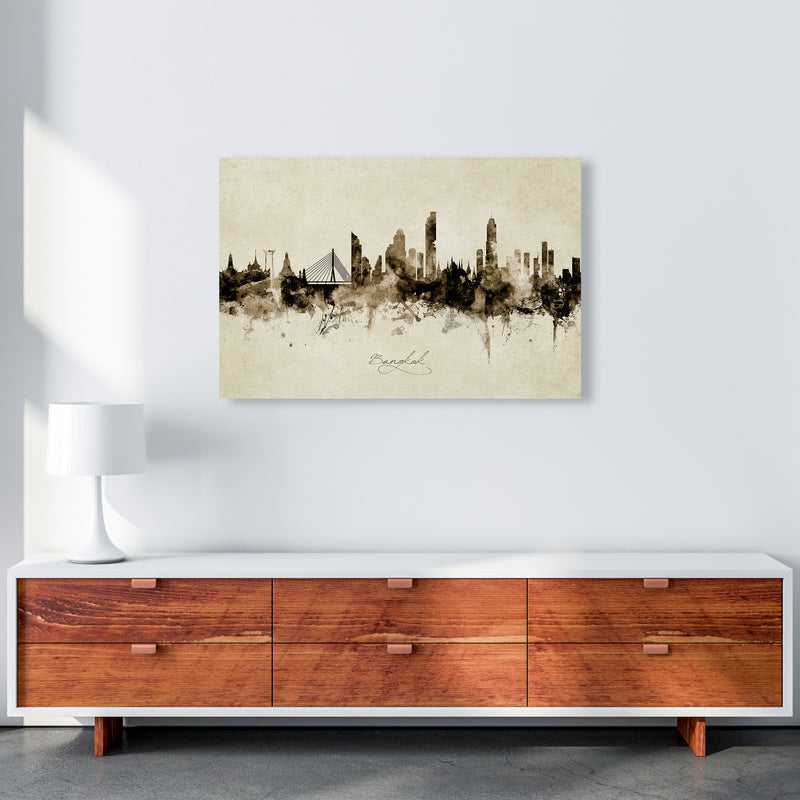 Bangkok Thailand Skyline Vintage Art Print by Michael Tompsett A1 Canvas