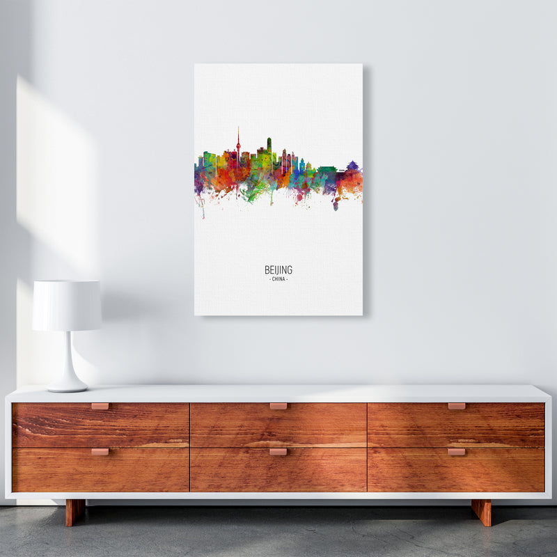 Beijing China Skyline Portrait Art Print by Michael Tompsett A1 Canvas