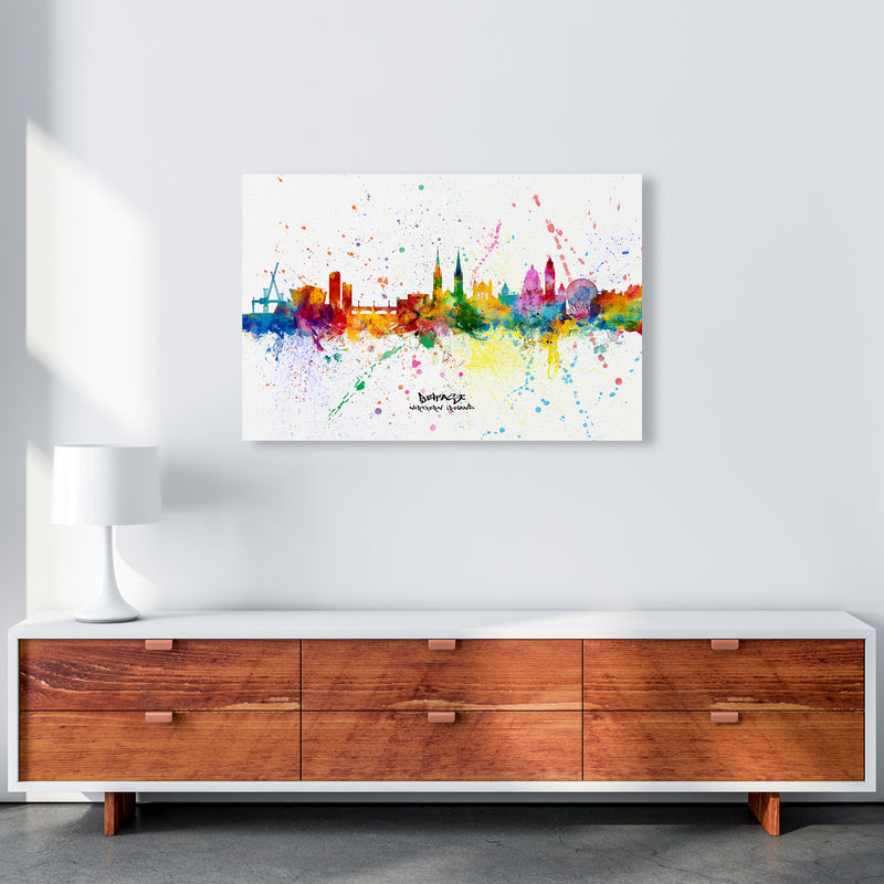 Belfast Northern Ireland Skyline Splash Art Print by Michael Tompsett A1 Canvas