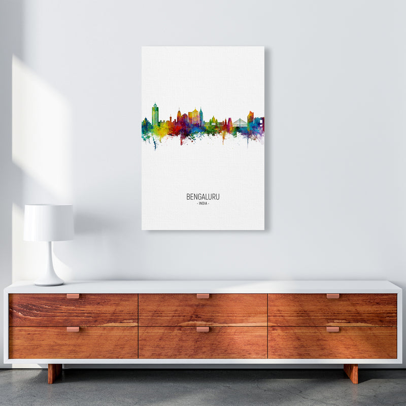 Bengaluru India Skyline Portrait Art Print by Michael Tompsett A1 Canvas