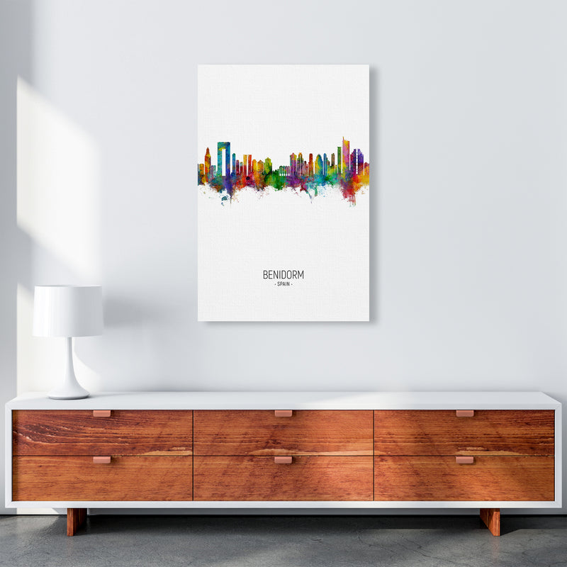 Benidorm Spain Skyline Portrait Art Print by Michael Tompsett A1 Canvas