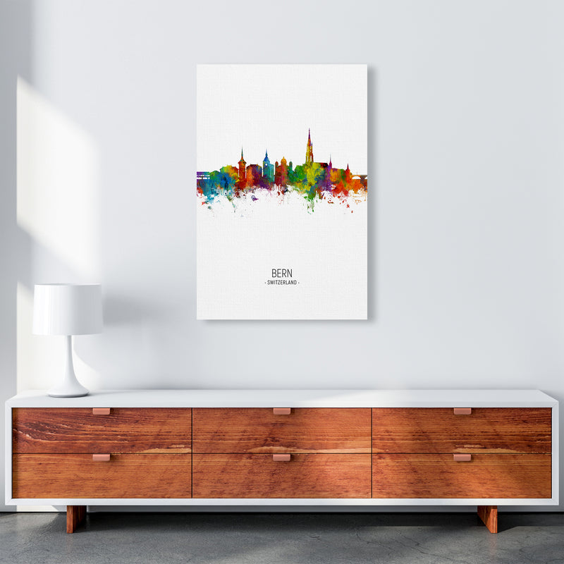 Bern Switzerland Skyline Portrait Art Print by Michael Tompsett A1 Canvas