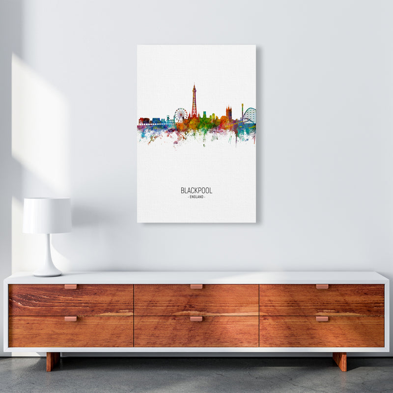 Blackpool England Skyline Portrait Art Print by Michael Tompsett A1 Canvas