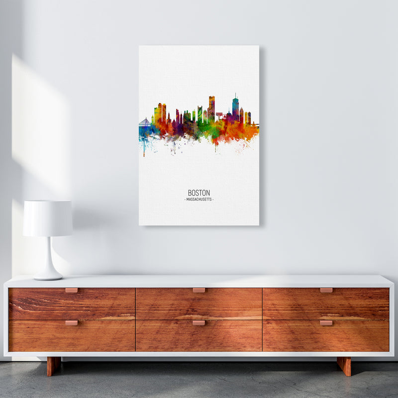 Boston Massachusetts Skyline Portrait Art Print by Michael Tompsett A1 Canvas