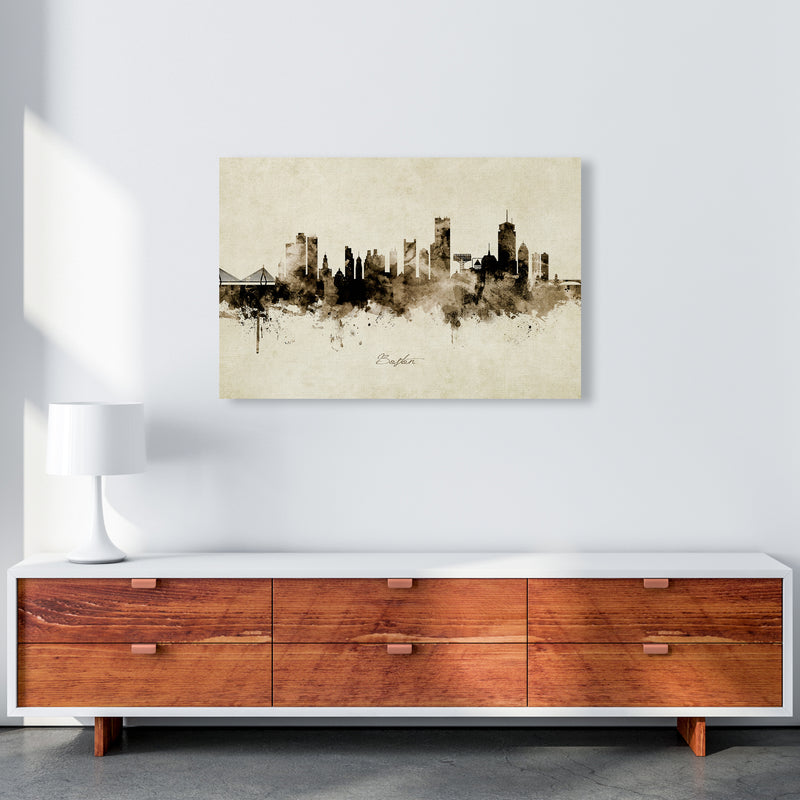 Boston Massachusetts Skyline Vintage Art Print by Michael Tompsett A1 Canvas