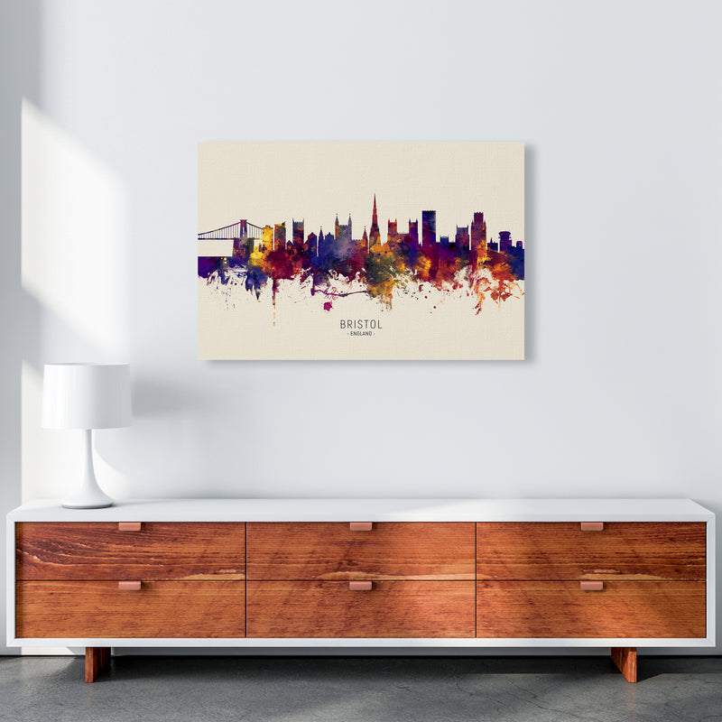 Bristol England Skyline Autumn City Name Art Print by Michael Tompsett A1 Canvas