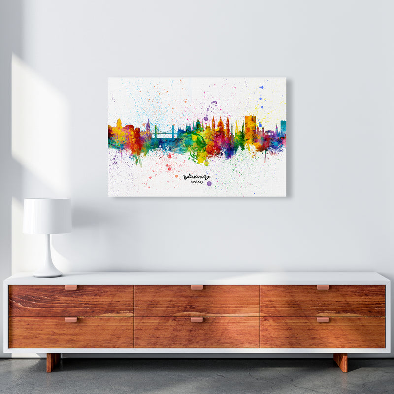 Budapest Hungary Skyline Splash Art Print by Michael Tompsett A1 Canvas