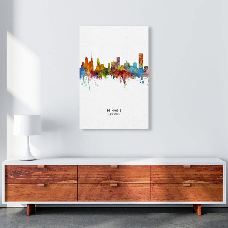 Buffalo New York Skyline Portrait Art Print by Michael Tompsett A1 Canvas