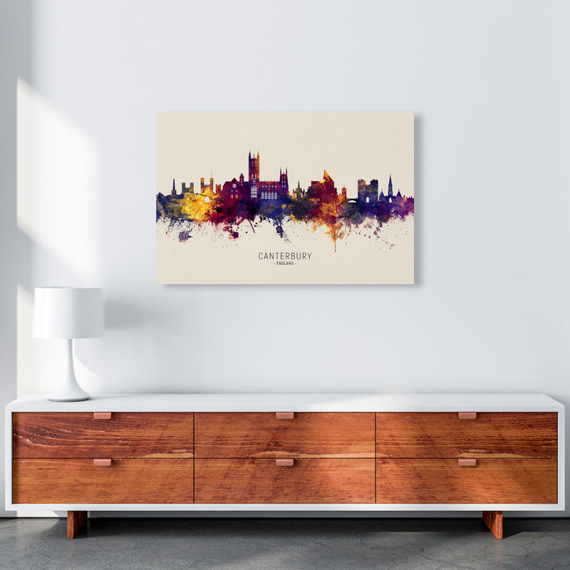 Canterbury England Skyline Autumn City Name Art Print by Michael Tompsett A1 Canvas