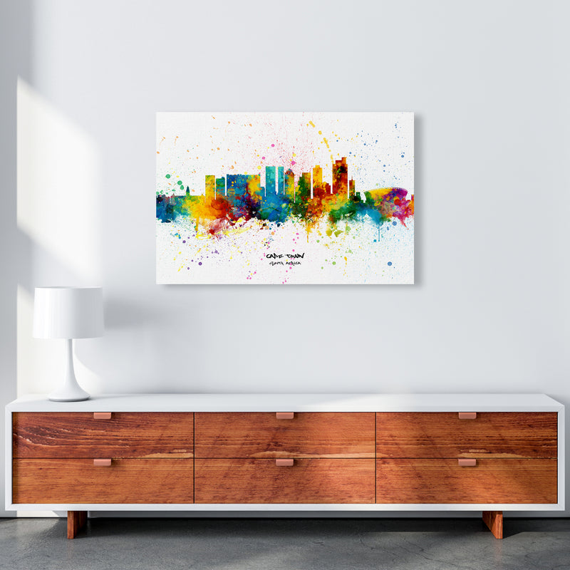 Cape Town South Africa Skyline Splash Art Print by Michael Tompsett A1 Canvas