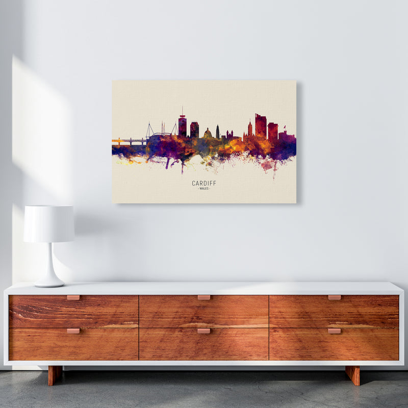 Cardiff Wales Skyline Autumn City Name Art Print by Michael Tompsett A1 Canvas