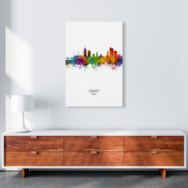 Cardiff Wales Skyline Portrait Art Print by Michael Tompsett A1 Canvas