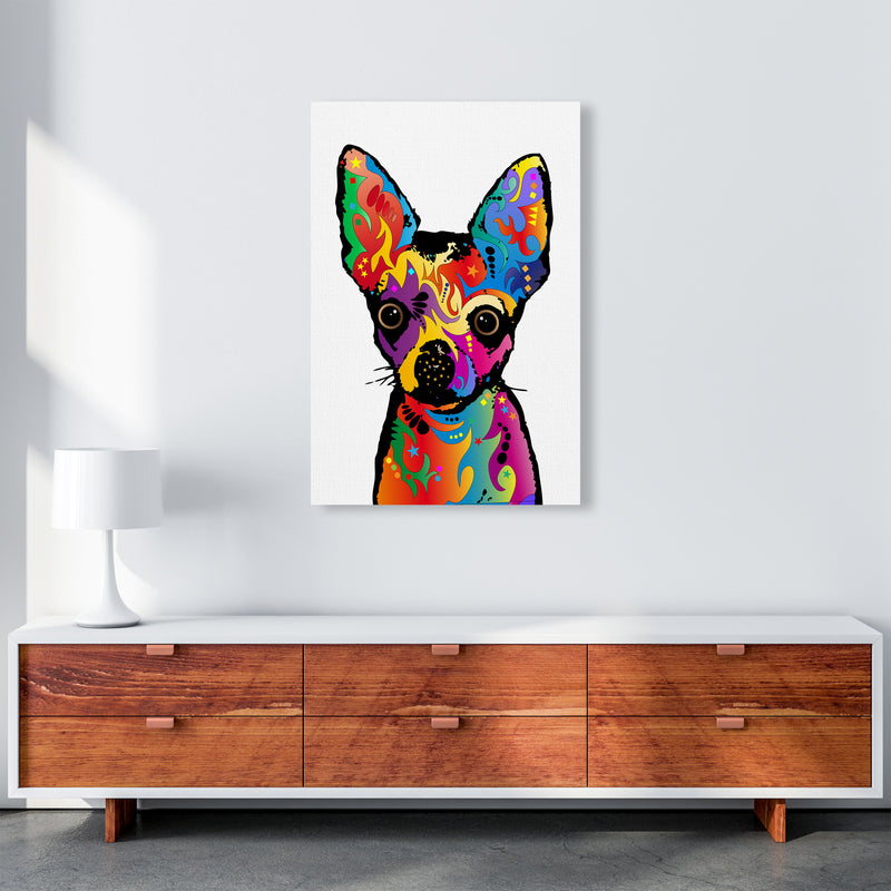 Chihuahua Dog White Art Print by Michael Tompsett A1 Canvas