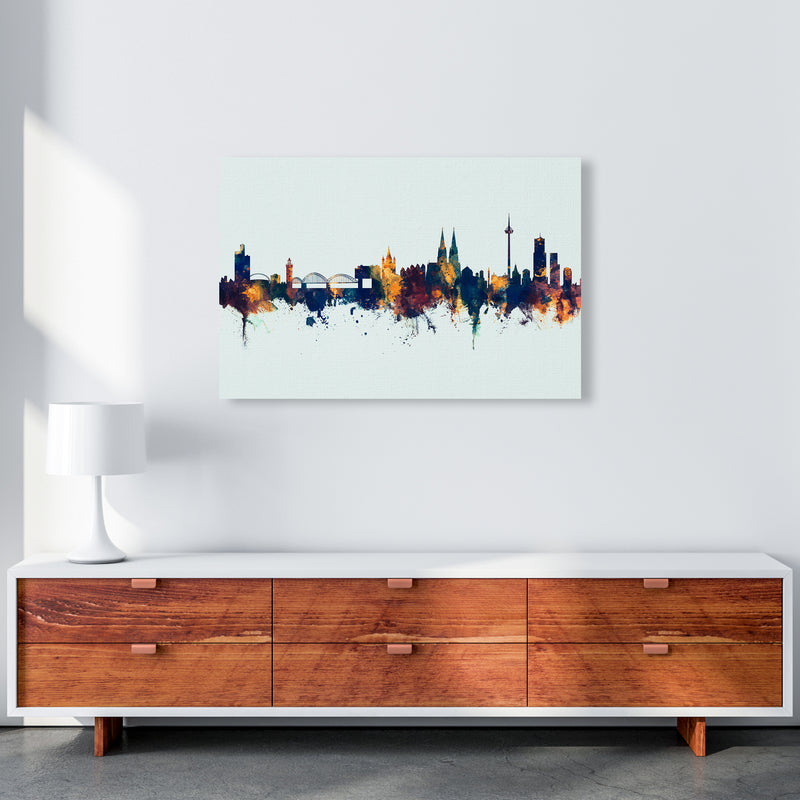 Cologne Germany Skyline Blue Orange Art Print by Michael Tompsett A1 Canvas