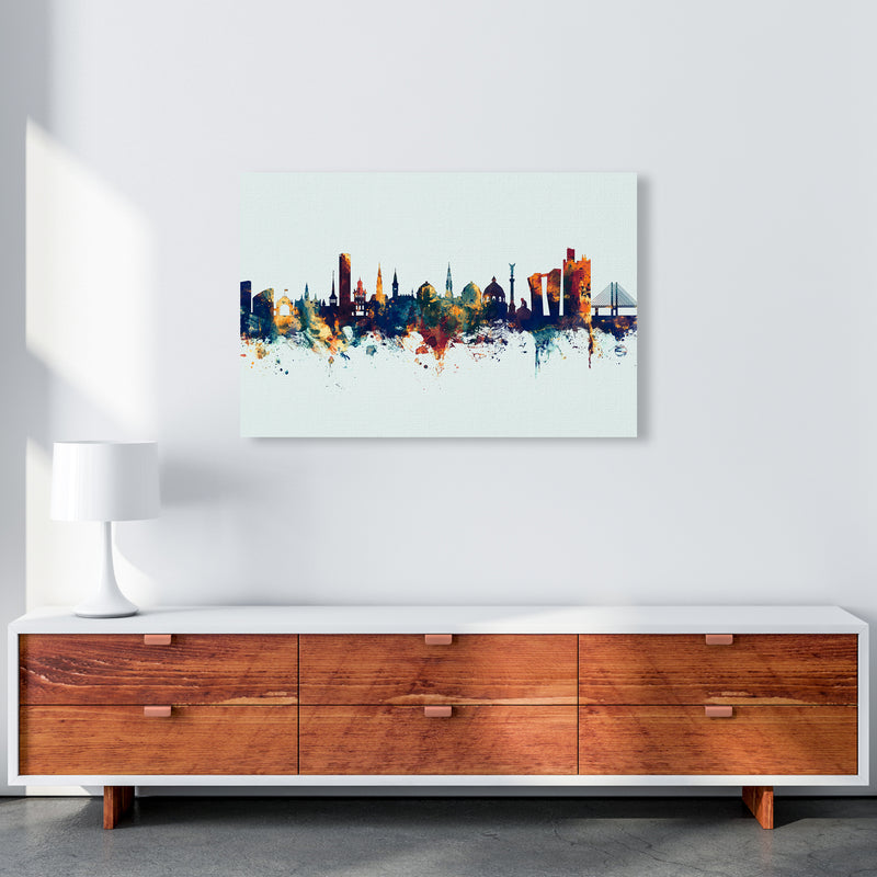 Copenhagen Denmark Skyline Blue Orange Art Print by Michael Tompsett A1 Canvas