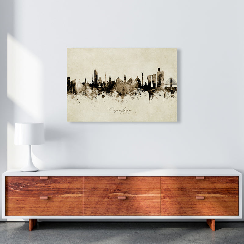 Copenhagen Denmark Skyline Vintage Art Print by Michael Tompsett A1 Canvas